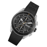 Hugo Boss Volane Grey Dial Black Silicone Strap Watch for Men - 1513953