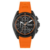 Hugo Boss Volane Black Dial Orange Silicone Strap Watch for Men - 1513957