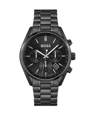 Buy Shop Hugo Boss Champion Black Dial Black Steel Strap Watch for Men - 1513960 USA Online