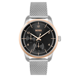 Buy Shop Hugo Boss Sophio Black Dial Silver Mesh Bracelet Watch for Men -1513961 USA Online