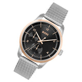Buy Shop Hugo Boss Sophio Black Dial Silver Mesh Bracelet Watch for Men -1513961 USA Online