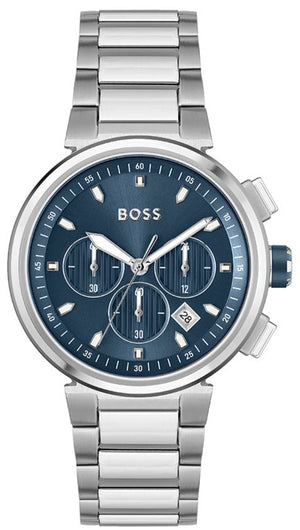 Buy Shop Hugo Boss One Chronograph Blue Dial Silver Steel Strap Watch For Men - 1513999 USA Online