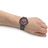 Buy Shop Hugo Boss One Chronograph Red Dial Grey Steel Strap Watch For Men - 1514000 USA Online
