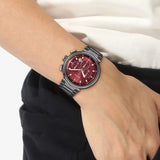 Buy Shop Hugo Boss One Chronograph Red Dial Grey Steel Strap Watch For Men - 1514000 USA Online