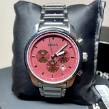 Buy Shop Hugo Boss One Chronograph Red Dial Grey Steel Strap Watch For Men - 1514000 USA Online