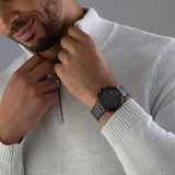 Buy Shop Hugo Boss One Chronograph Black Dial Black Steel Strap Watch For Men - 1514001 USA Online