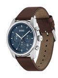 Buy Shop Hugo Boss Attitude Blue Dial Brown Leather Strap Watch for Men - 1513606 USA Online