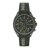 Hugo Boss Velocity Chronograph Green Dial Green Rubber Strap Watch For Men - 1514060