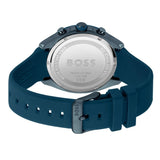 Hugo Boss Velocity Chronograph Blue Dial Blue Rubber Strap Watch For Men - 1514061