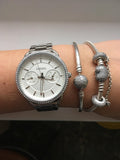 Buy Shop Fossil Tailor White Dial Silver Steel Strap Watch for Women - ES4262 USA Online