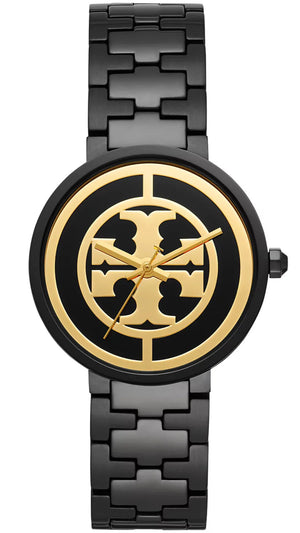 Buy Shop Tory Burch Reva Black Dial Black Steel Strap Watch for Women - TBW4036 USA Online
