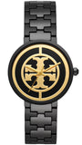 Buy Shop Tory Burch Reva Black Dial Black Steel Strap Watch for Women - TBW4036 USA Online