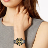 Buy Shop Tory Burch Reva Black Dial Black Steel Strap Watch for Women - TBW4036 USA Online