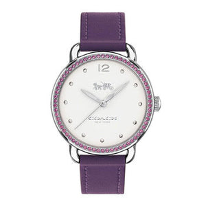 Buy Shop Coach Delancey White Dial Purple Leather Strap Watch for Women - 14502886 USA Online