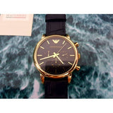 Buy Shop Emporio Armani Luigi Chronograph Black Dial Black Leather Watch For Men - AR1917 USA Online
