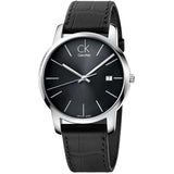 Buy Shop Calvin Klein City Quartz Black Dial Black Leather Strap Watch for Men - K2G2G1C3 USA Online