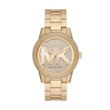 Buy Shop Michael Kors Ritz Pave Crystals Gold Dial Gold Steel Strap Watch for Women - MK6862 USA Online