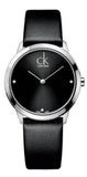 Buy Shop Calvin Klein Minimal Black Dial Black Leather Strap Watch for Women - K3M231C4 USA Online