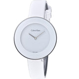 Calvin Klein Chic White Dial White Leather Strap Watch for Women - K7N23TK2