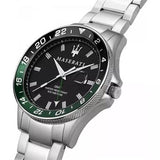 Buy Shop Maserati SFIDA Chronograph Black Dial Silver Steel Strap Watch For Men - R8853140005 USA Online