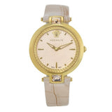 Buy Shop Versace Olympo Quartz White Dial Beige Leather Strap Watch for Women - VAN050016 USA Online