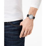 Buy Shop Tissot Carson Premium Silver Dial Black Leather Strap Watch For Men - T122.410.16.033.00 USA Online