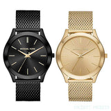 Buy Shop Michael Kors Slim Runway Quartz Gold Dial Gold Mesh Bracelet Watch For Women - MK8625 USA Online