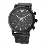 Emporio Armani Sport Chronograph Black Dial Black Mesh Bracelet Watch For Men - AR1968