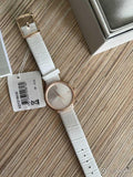 Calvin Klein Accent White Dial White Leather Strap Watch for Women - K2Y2Y6KW