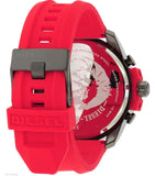 Buy Shop Diesel Mega Chief Chronograph Black Dial Red Silicone Strap Watch For Men - DZ4427 USA Online