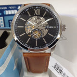 Buy Shop Fossil Flynn Automatic Black Dial Brown Leather Strap Watch for Men - BQ2270 USA Online