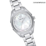 Buy Shop Emporio Armani Valeria Quartz Mother of Pearl Dial Silver Steel Strap Watch For Women - AR11030 USA Online