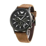 Buy Shop Emporio Armani Chronograph Black Dial Brown Leather Strap Watch For Men - AR11078 USA Online