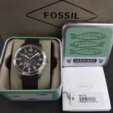 Buy Shop Fossil Pilot 54 Automatic Black Dial Brown Leather Strap Watch for Men - ME3118 USA Online