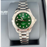 Buy Shop Tag Heuer Aquaracer Diamonds Emerald Green Dial Silver Steel Strap Watch for Women - WBD1316.BA0740 USA Online
