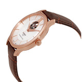 Buy Shop Tissot Tradition Powermatic 80 Open Heart Silver Dial Brown Leather Strap Watch For Men - T063.907.36.038.00 USA Online