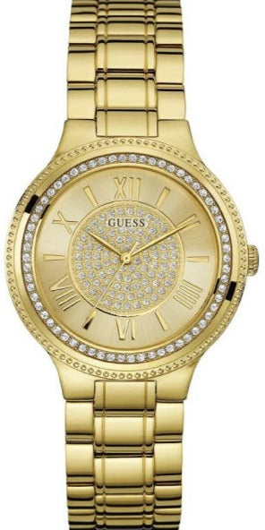 Buy Shop Guess Madison Diamonds Gold Dial Gold Steel Strap Watch for Women - W0637L2 USA Online