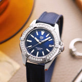 Buy Shop Tag Heuer Aquaracer Quartz Diamonds Blue Dial Blue Nylon Strap Watch for Women - WAY131N.FT6091 USA Online