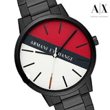 Armani Exchange Cayde Multicolor Dial Black Steel Strap Watch For Men - AX2725