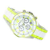 Buy Shop Marc Jacobs Rock Chronograph White Dial White & Green Silicone Strap Watch for Women - MBM2592 USA Online