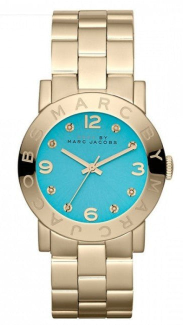 Buy Shop Marc Jacobs Amy Green Dial Gold Steel Strap Watch for Women - MBM8624 USA Online