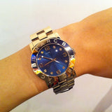 Buy Shop Marc Jacobs Amy Blue Dial Gold Steel Strap Watch for Women - MBM3166 USA Online