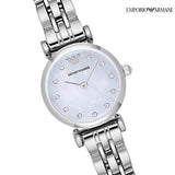 Buy Shop Emporio Armani Gianni Blue Dial Silver Steel Strap Watch For Women - AR1961 USA Online