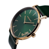 Buy Shop Coach Perry Green Dial Green Leather Strap Watch for Women - 14503383-C USA Online
