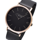 Coach Charles Black Ion Dial Black Mesh Bracelet Watch for Men - 14602470