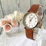 Buy Shop Marc Jacobs Baker White Dial Brown Leather Strap Watch for Women - MBM1317 USA Online