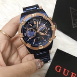 Buy Shop Guess Jolt Analog Blue Dial Blue Steel Strap Watch for Men - W0377G4 USA Online