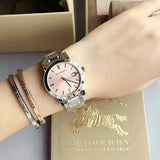 Buy Shop Burberry The City Pink Dial Silver Steel Strap Watch for Women - BU9124 USA Online