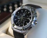 Tag Heuer Aquaracer Quartz Chronograph Black Dial Black Rubber Strap Watch for Men - CAY1110.FT6041