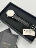 Buy Shop Daniel Wellington Classy Sheffield White Dial Black Leather Strap Watch For Women - DW00100068 USA Online